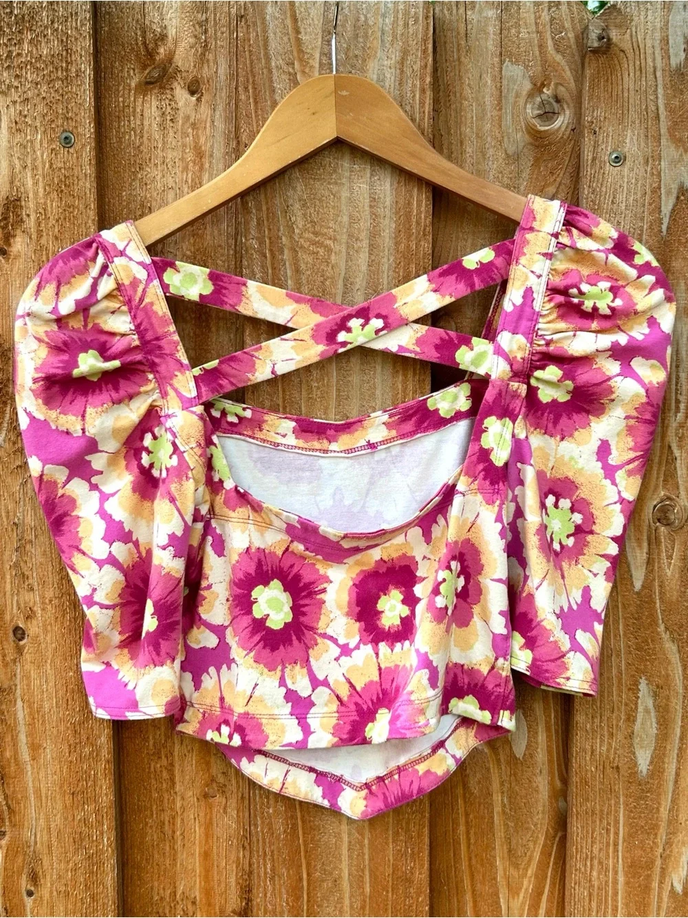Free People Give Me More Floral Crop Top Boho Summer Festival Y2K 90s Size XS